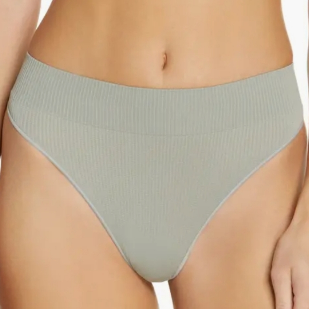 SKIMS stretch rib thong in Sea haze